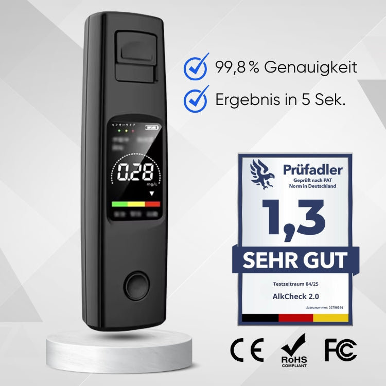 AlkCheck™ 2.0 - Präziser Alkoholtester für deinen Alltag