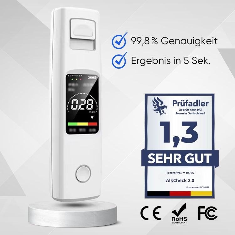 AlkCheck™ 2.0 - Präziser Alkoholtester für deinen Alltag