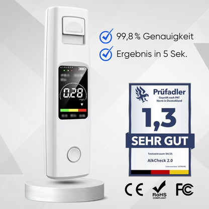 AlkCheck™ 2.0 - Präziser Alkoholtester für deinen Alltag