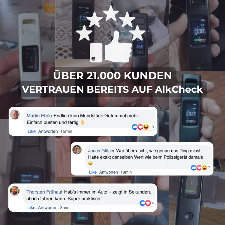 AlkCheck™ 2.0 - Präziser Alkoholtester für deinen Alltag